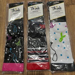 Size XL Nurse Nurses Medical Themed Light Compression Socks Lot Of 3